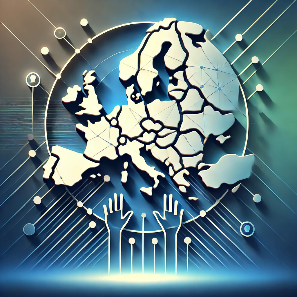 Header image representing European unity with a stylized map of Europe, interconnecting lines, and symbols of collaboration and solidarity for the Citizens for Change movement.